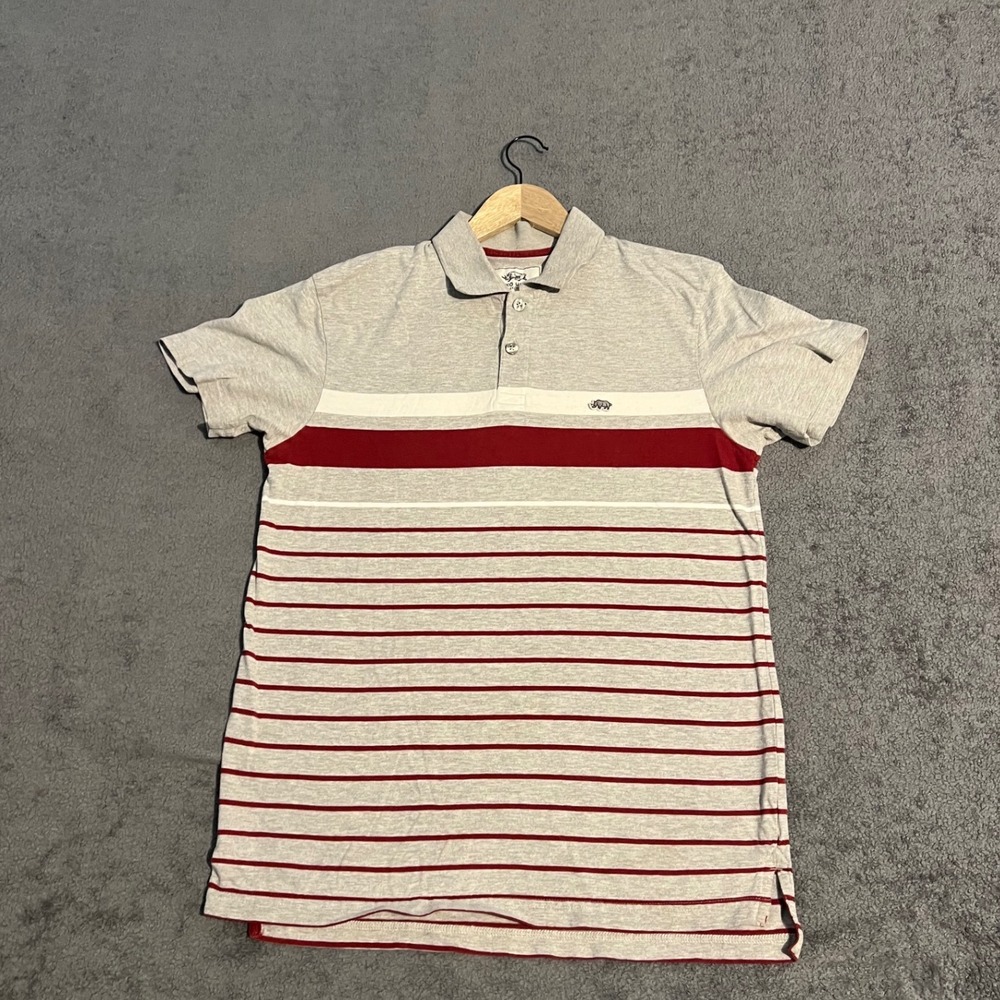 Vintage Y2K Ecko Unltd Mens Large Polo Shirt Striped Rhino Logo Short Sleeve